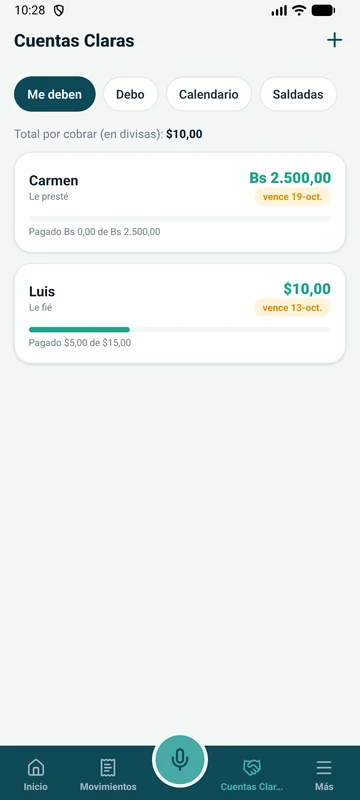 Cuentas claras con fiados y cuotas